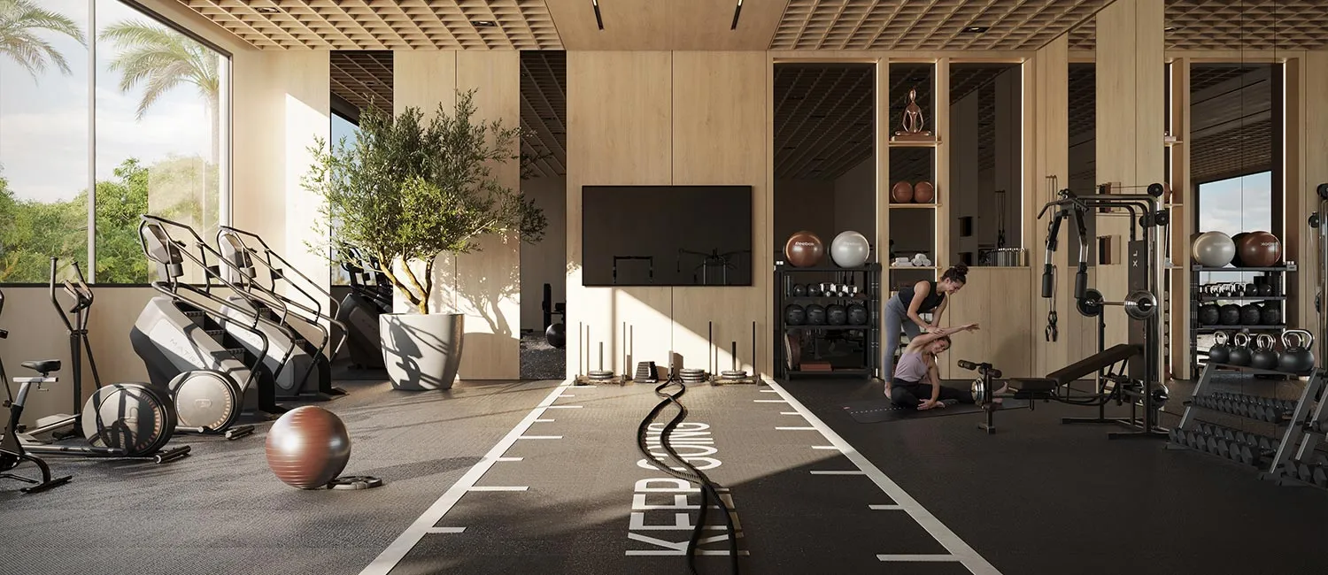 Modern fitness gymnasium